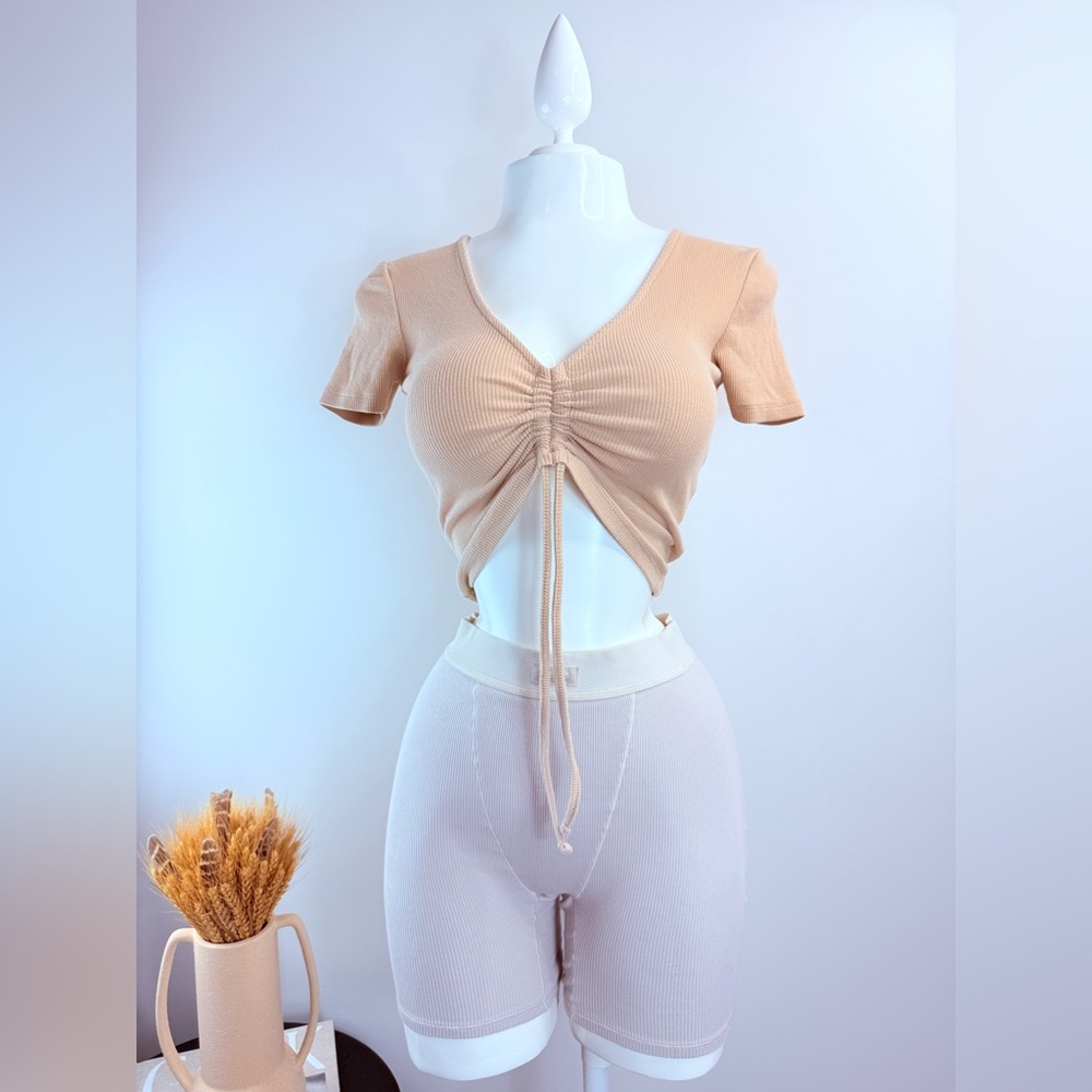 Zara Tan top | camel top